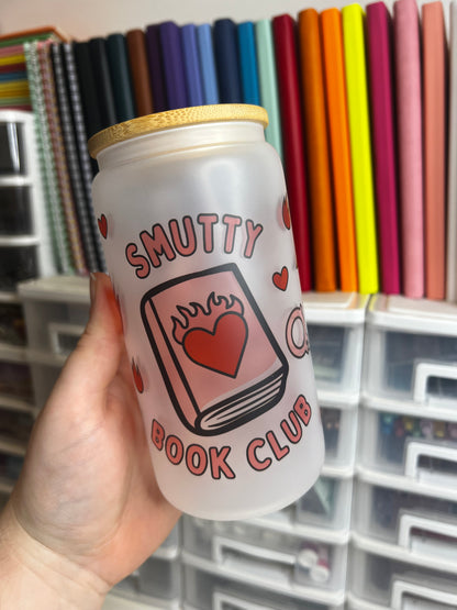 Smutty Bookclub Glass Can