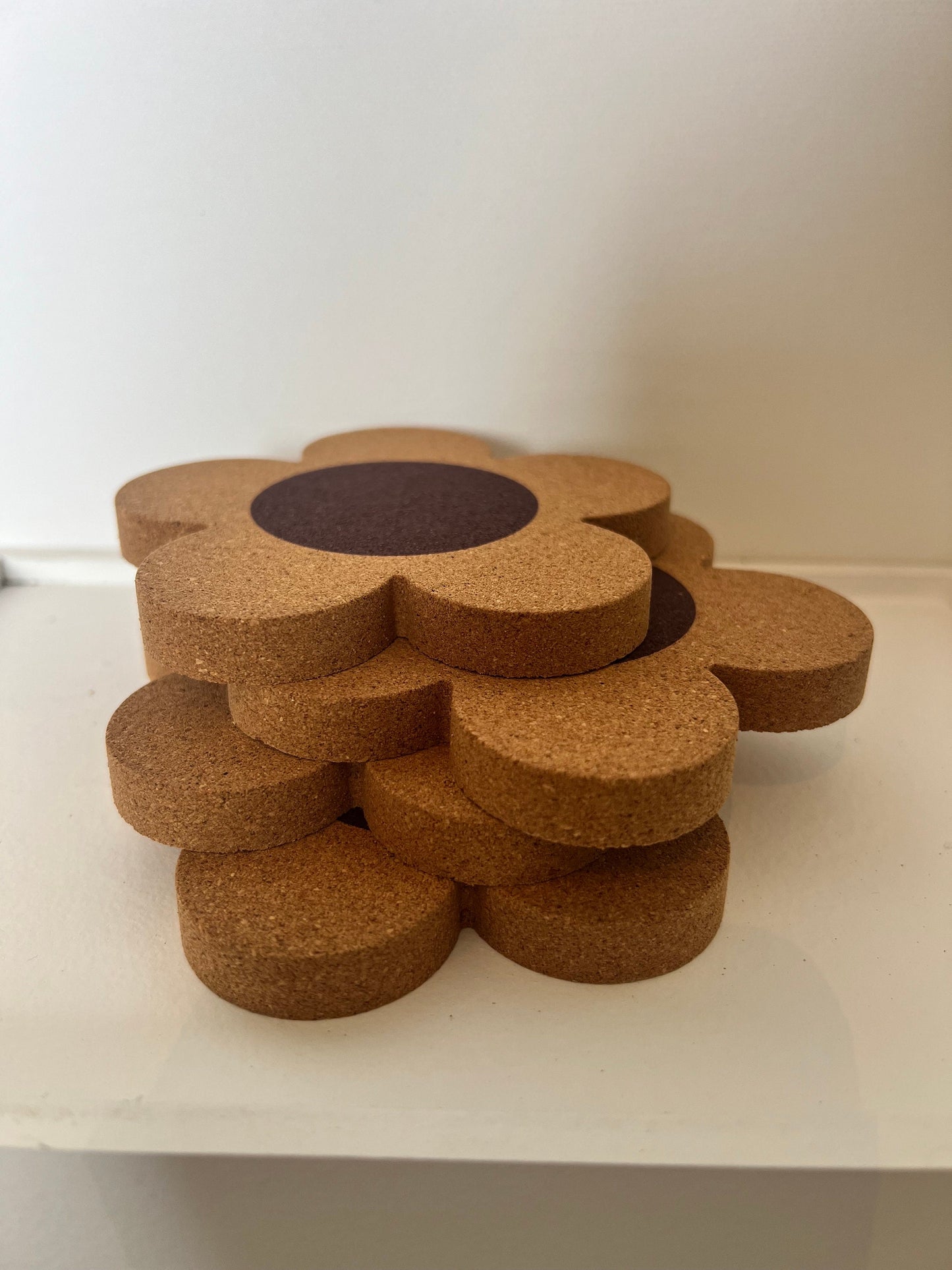 Flower Coaster, cork coaster, retro flower, drinkware accessory